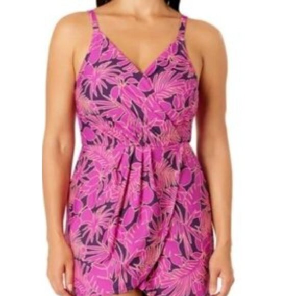 Lands' End Swimsuit One Piece Size S Swimdress UPF 50+ Removable Cups NWT - Picture 1 of 8